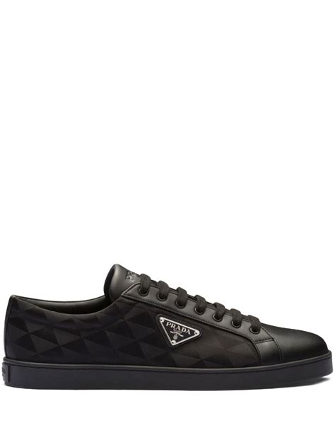 prada triangular logo plaque sneakers|Prada triangle logo sneakers.